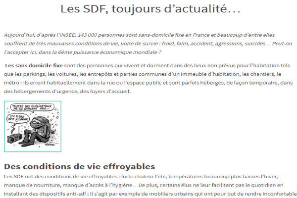 Article SDF Toujours d'Actualité